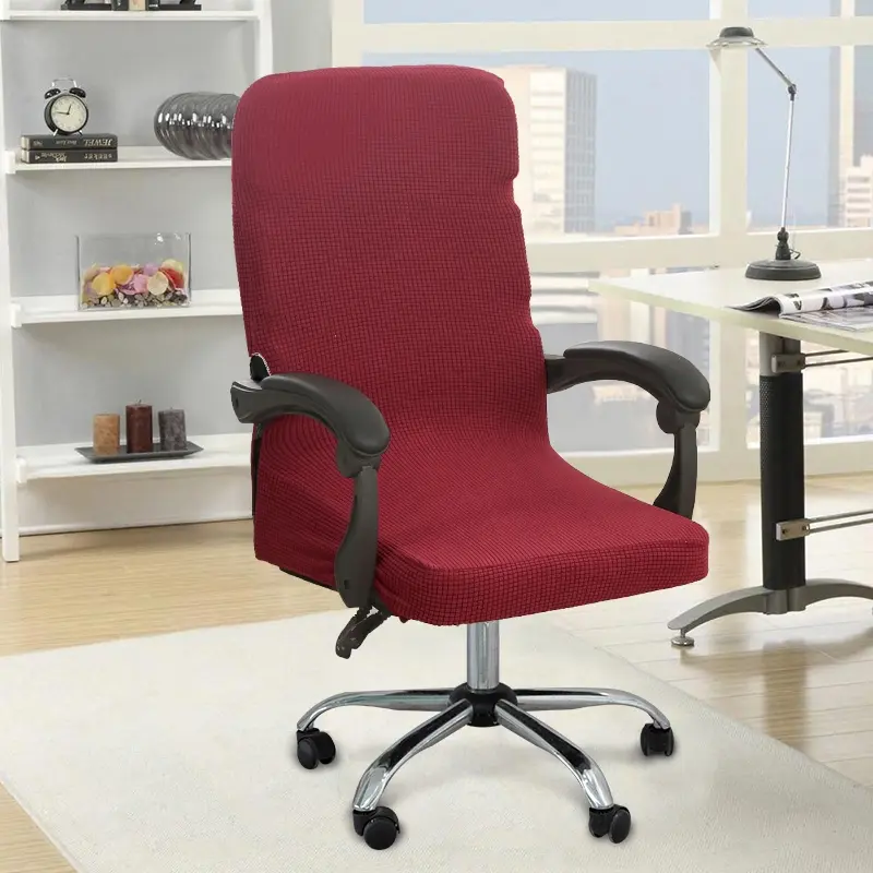 Waffle Pattern Office Chair Cover, Stretch Chair Slipcover, Chair Slipcovers Protector, Durable & Stylish Design, Easy Clean, Multiple Colors Available, Perfect for Home & Office Use