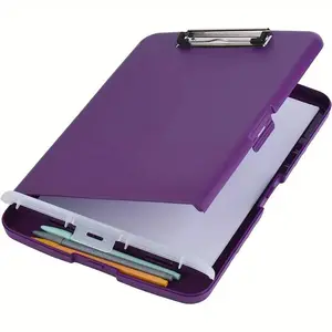 Clipboard with Storage, A4 Plastic Clipboard Folder with Separate Pen Compartment, Office Stationery & Supplies for Home School Office