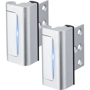 2 Pack Home  Door Lock,Childproof Door Reinforcement Lock,with 3" Stop Withstand 800 lbs,for Inward Swing Doors,Night  Safety Metal Flip Lock Deadbolt Latch ()