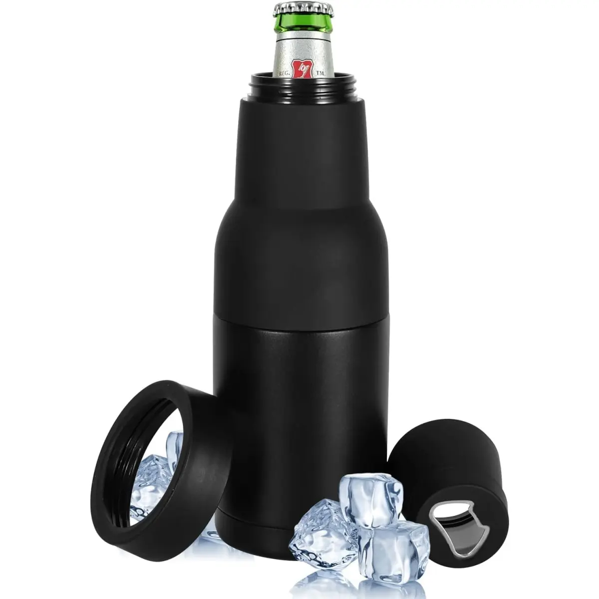 12oz Double Wall Stainless Steel Beer Keeper – Fits All Bottles & Cans