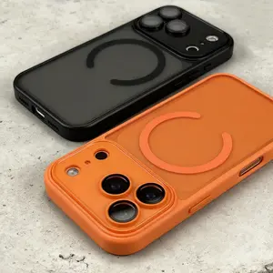 Luxury Matte Translucent Magnetic Wireless Charging Protective Phone Case for iPhone 17 Pro Max Air 16 15 14 13 12 Pro Max Plus 11 17 Promax Shockproof Armor Camera Protection Soft Bumper Hard Back Cover Casing Accessories
