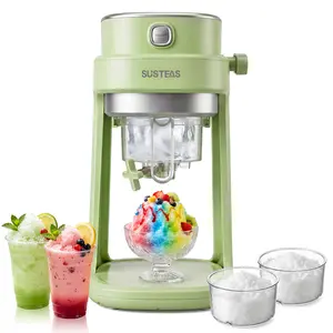 SUSTEAS Electric Ice Shaver Machine – Adjustable Texture for Fluffy Snow & Crunchy Ice, Fast Easy-to-Use Slushie Machine for Home
