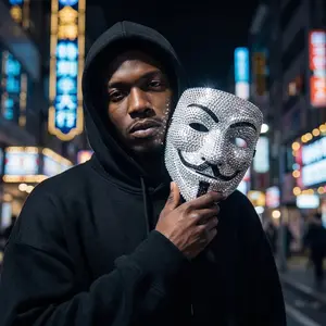 High-End DIY Hand-Embellished Rhinestone Party Masks for Men and Women—Costume Party and Holiday Performance Props: V for Vendetta Diamond Mask