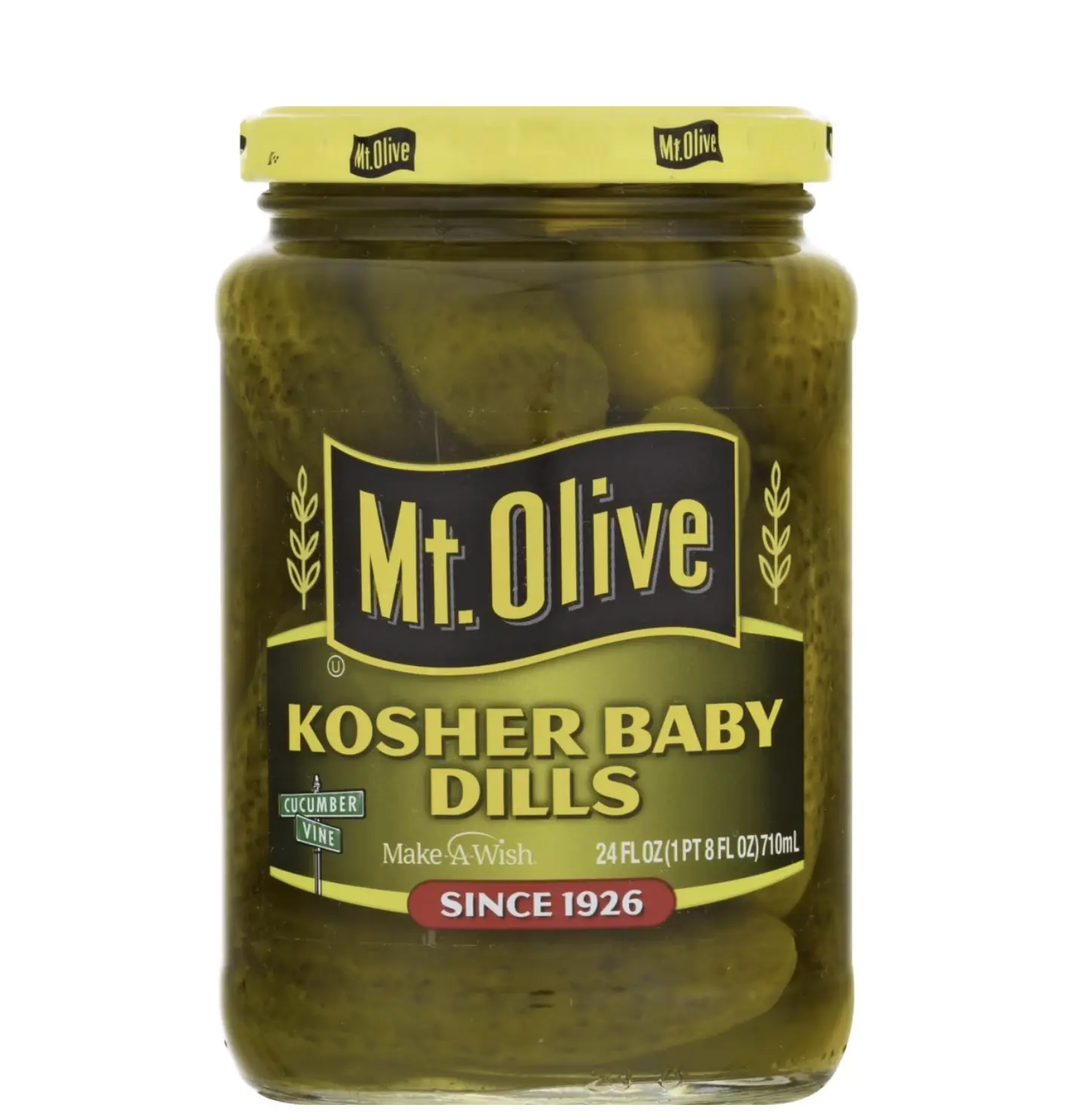 Mt. Olive Kosher Baby Dill Pickles, 24 fl oz Jar