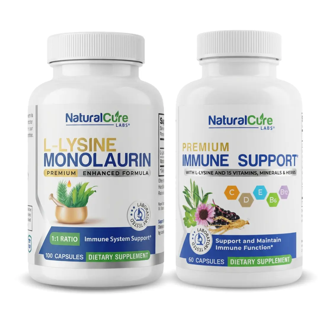 L-Lysine with Monolaurin & Premium Immune Support Bundle - Complete Daily Support for Immunity and Wellness