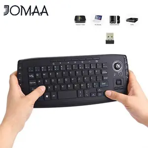 JOMAA  Trackball Wireless 2.4G Keyboard with Trackball and Scroll Wheel Ergonomic Keyboard for Laptop TV Box Computer Keypad