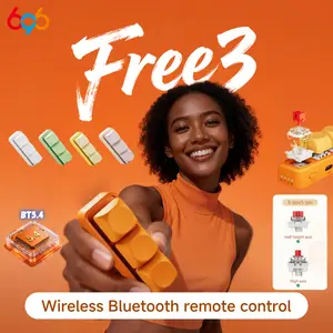 Universal Bluetooth Page Turner Wireless Free3-M/P/R, Compatible with Kindle, iPhone, iPad, Android, Windows/Mac, Page Up/Down, Video Like, Camera Shutter, PPT Control, Hot Swappable 3-Pin/5-Pin Shaft, Bluetooth 5.4