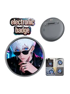 Innovative Electronic Badge Brooch Clip, Upload Images Videos, Anime Role Play, Fashion Accessory for Bags and Clothing, Unisex, Valentine's Day Gift