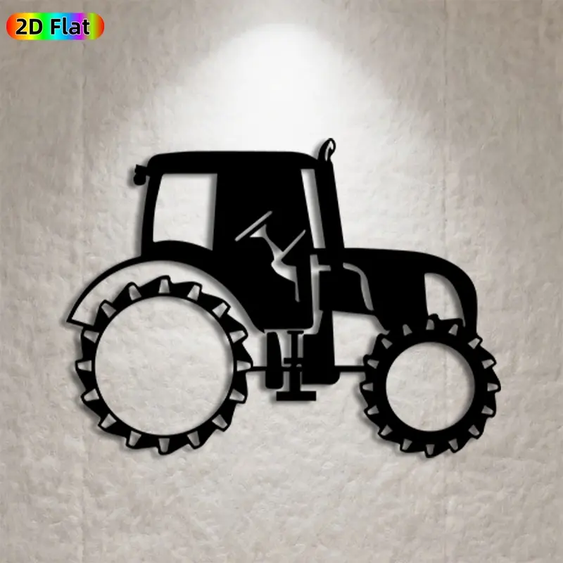 1pc Tractor Metal Wall Art, Dynamic Tractor Statue Mural, Ideal Gift for New Year, Christmas, Farmhouse Decor Enthusiasts, Rust-Resistant Metal Wall Decor Wall Sculptures, Perfect for Garden Fence & Garage Wall, Charming Rural Style Ornament