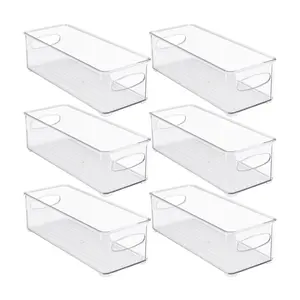 Sorbus Stackable Plastic Storage Bins - Narrow  Pack of 6