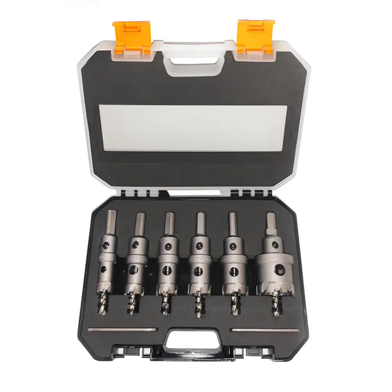 8-Piece TCT Bits Hole Saws Tool Set - Hard Metal Stainless Steel Carbide Pointed Bits with TCT Teeth for Clean Cutting, Metal Working, Power Tool Accessories (8-Piece Coverage)