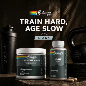 Solaray Train Hard, Age Slow Bundle — Creatine + MBP + NMN Performance Stack — UNLIMIT