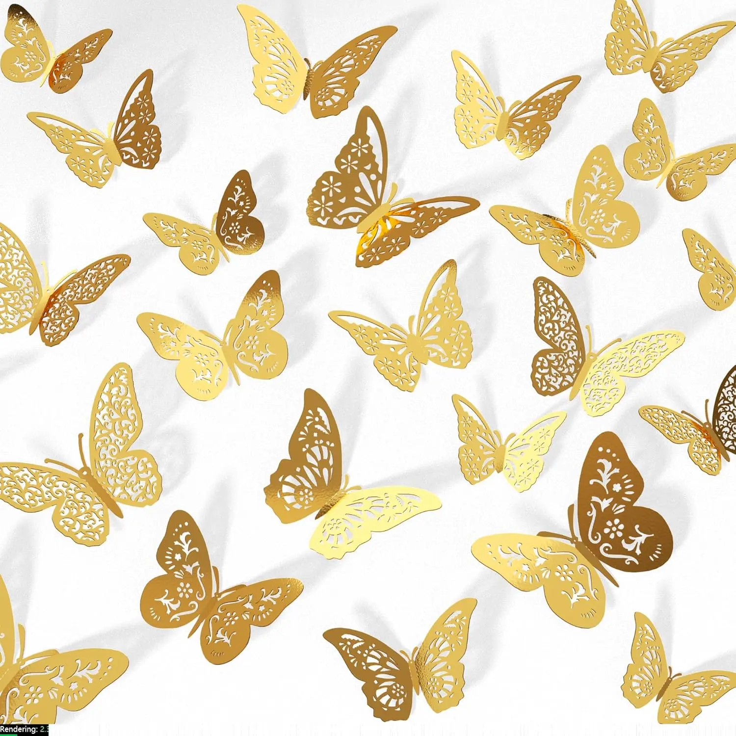 Butterfly 48 Count Wall Decorations - 4 Styles, 3 Sizes, Butterfly Party Decorations, Bouquets, Cake Decorating, Room Decor for Crafts