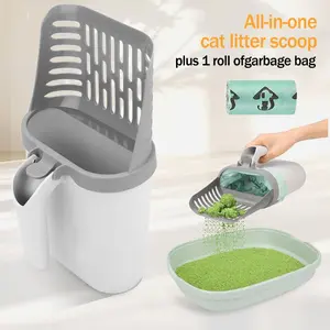 Upgraded Cat Litter Scooper – Large Capacity with Waste Bags & Holder for Easy Cleaning Litterbox