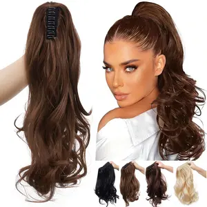 18 inch Claw Clip Ponytail Extensions Long Curly Wavy Clip In Ponytail Extension 18" 24" 18inch Synthetic Hairpiece For Woman