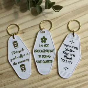 Motel Keychain - Quirky Motel Keychain for Gamer, Coffee Lover & Book Lover - Girly Keychain, Coffee keychain, Gift for school