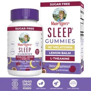 MaryRuth's Melatonin Sleep Gummies - Sugar Free - Melatonin 5mg - L Theanine - Lemon Balm - Vitamin B6 - Relaxation & Sleep Support - Vegan - 60 Count