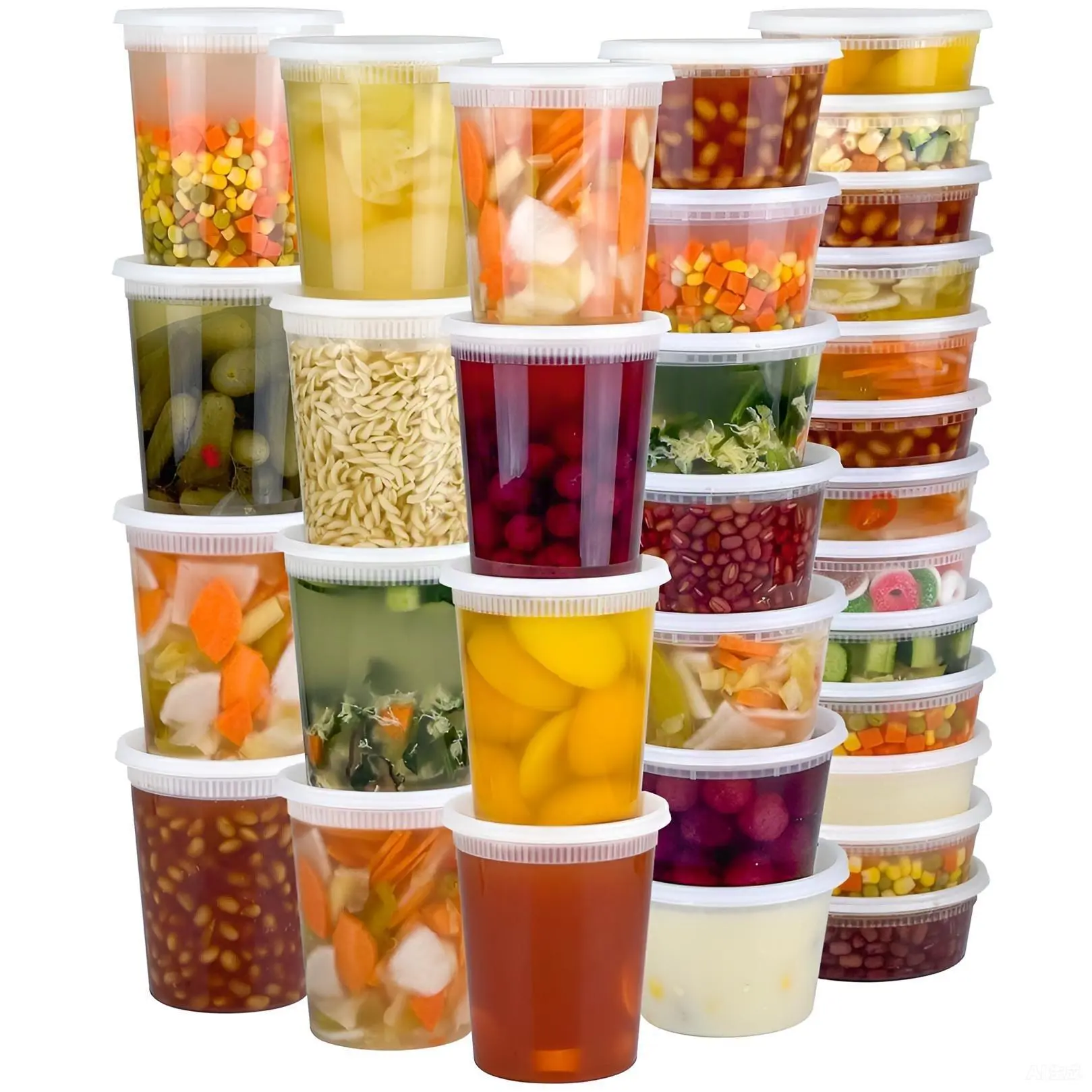 Plastic Deli Food Containers With Lids, Airtight Leak Proof Food Storage Containers, Freezer/Dishwasher/Microwave Safe, Soup Containers For Takeout Meal Prep Storage, Vegetable Storage Container, Leakproof Container, Plastic Containers Set