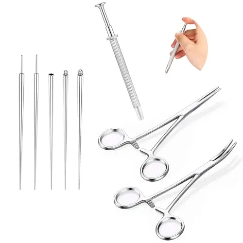 Silver Forceps+Piercing Tapers+Ball Grab