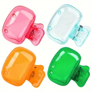 4pcs Travel Toothbrush Head Covers, Toothbrush Protector Cap, ToothBrush Pod Case, Protective Portable Plastic Clip for Travel, Toothbrush Storage, Travel Must Have