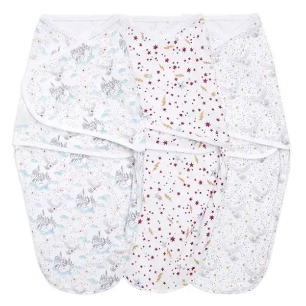 aden + anais Essentials Easy Swaddle Wrap - Harry Potter 3pk, Adjustable, Startle Reflex, Diaper Changes