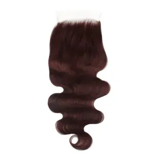Burgundy Body Wave 5x5 HD Closure