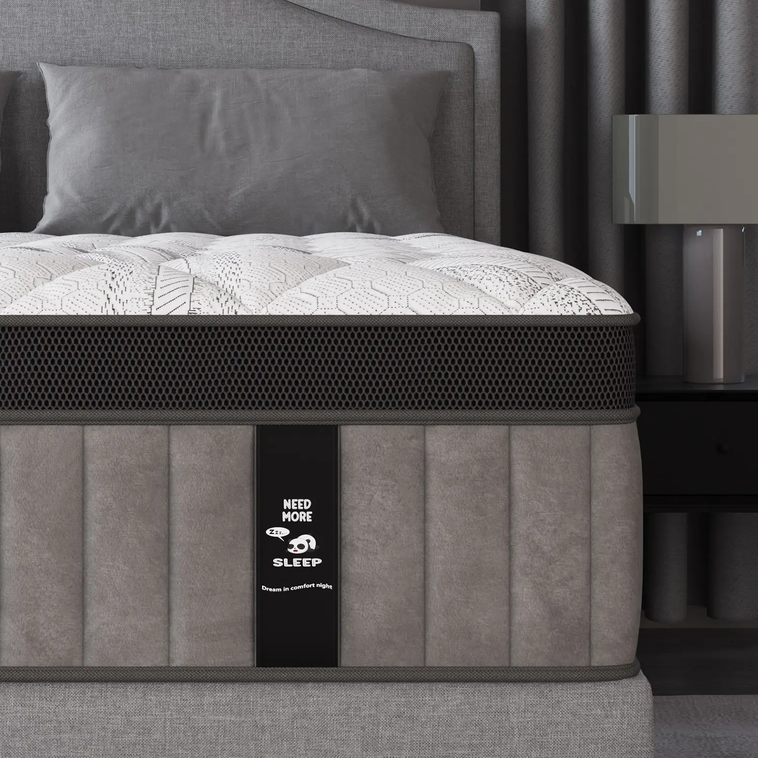Mattress 12"14" Gel Memory Foam Hybrid Pocket Spring Twin Full Queen King Mattress In A Box, Euro Top Medium Firm for Back & Lumbar Support, Individual Pocket Spring for Motion Isolation
