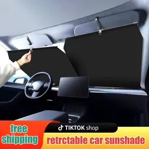 Vehicle Windshield Heat Protection with Retractable Sun Visor – UV Blocking Car Sunshade Windshield Cover for Summer Sun Protection Automotive Protector Automotive Protector