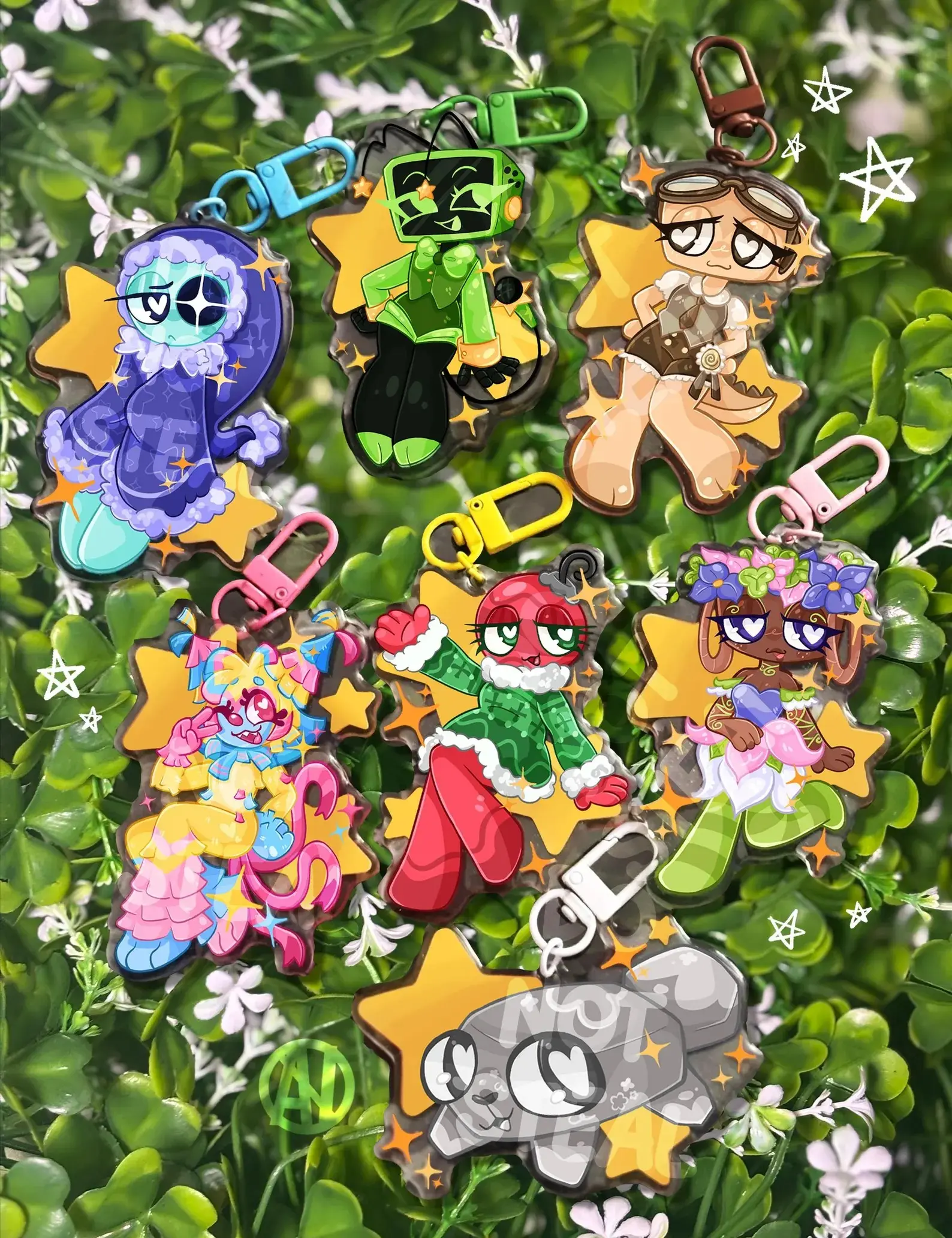 Toon Keychains | Shelly, Vee, Pebble, Bassie, Yatta, Astro, Bobette | Dandy’s World | Roblox