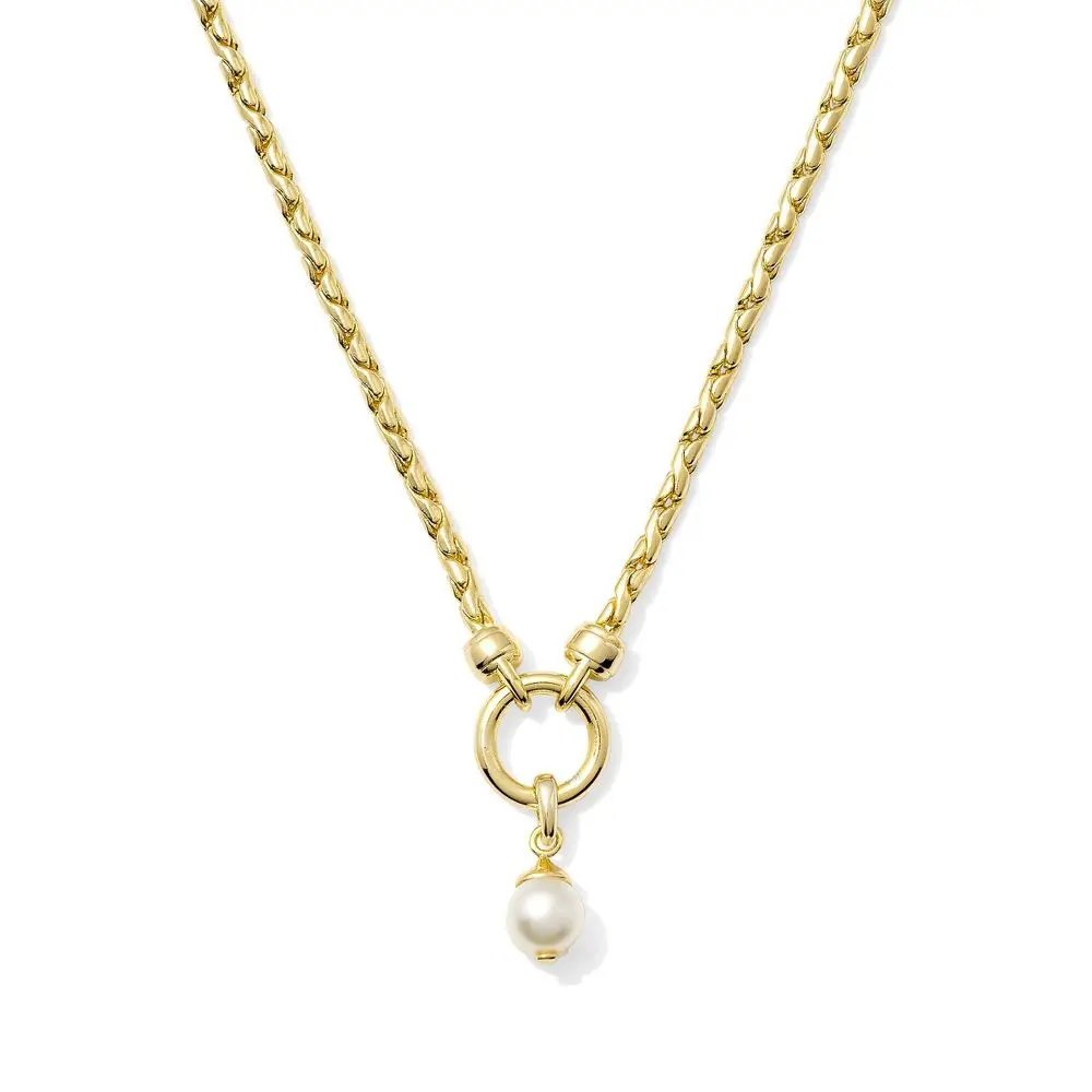 Kendra Scott 14K Gold Over Brass Sawyer Chain Necklace - Pearl