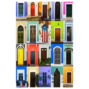 1 Piece Colorful San Juan Puerto Rico Canvas Art Print - Wooden Frame Decorative Painting, Traditional Architecture and Rich Colors of Plants Old City Gate Landscape, Valentine's Day Home Decoration Choice, Cultural Decoration, Puerto Rico Style, High-Qua