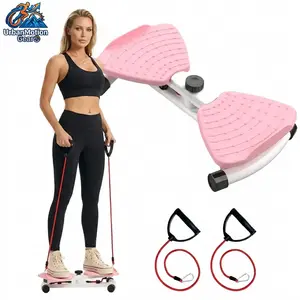 Ab Board Waist Twist Machine with Loop Resistance Bands - Silent Core Workout Equipment for Women and Men, 300 LBS Capacity, Non-Slip, Portable Home Fitness Gear Twisting Trainer, Abs, Exercise Equipment