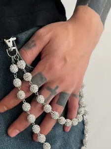 1 piece Stylish Jeans Chain - Double Drain Diamond Set with Ball for Street Style (Unisex)