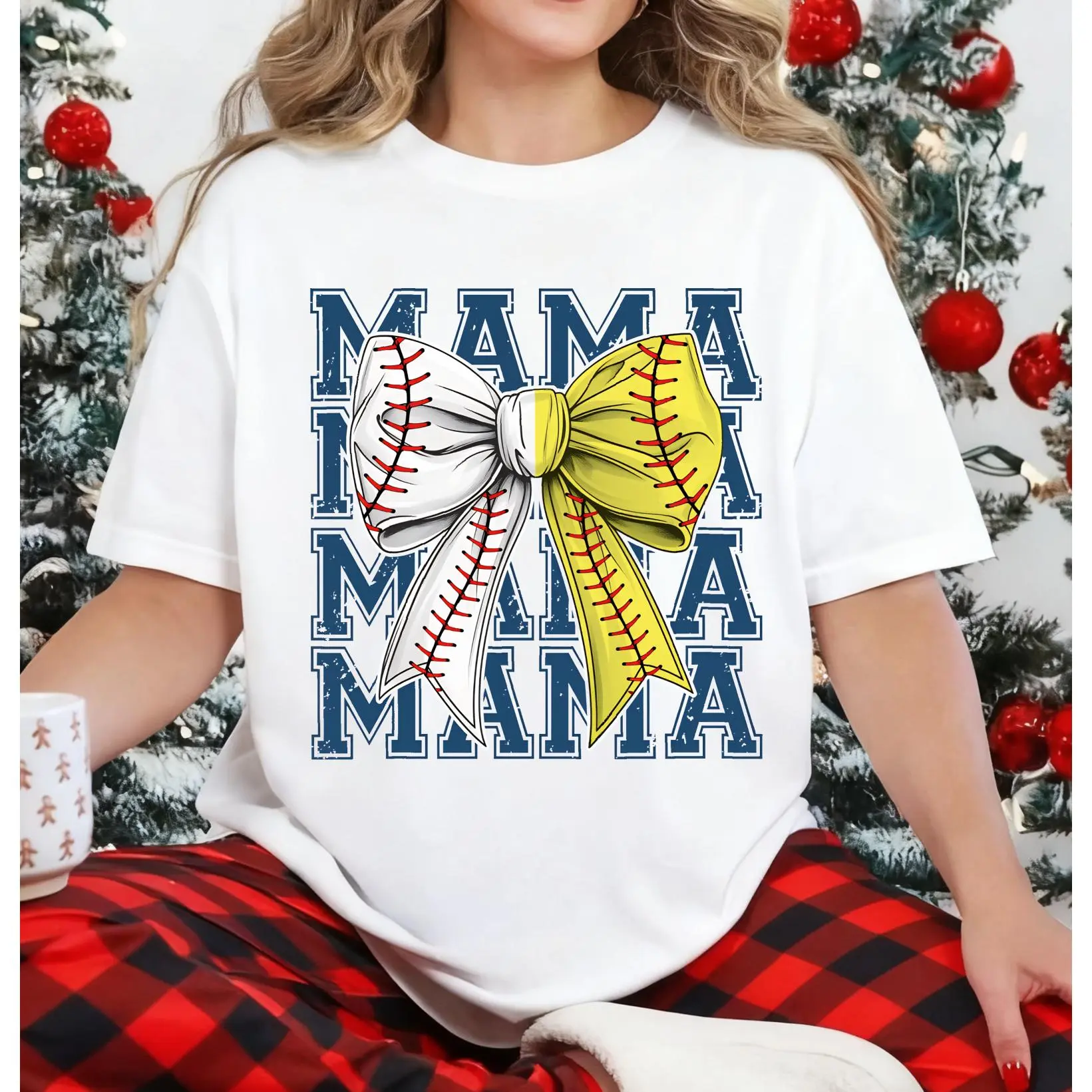 Softball Baseball Mama T Shirt, GameDay, Mama Shirt, Team Spirit, Game Day, Baseball Softball Bow Shirts, Half Baseball Half Softball Coquette