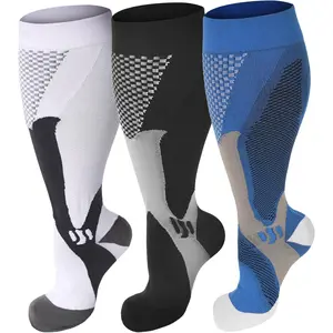 Compression Socks  Women Wide Calf 20-30 mmHg Plus Size Compression Stockings Knee High Socks  Men