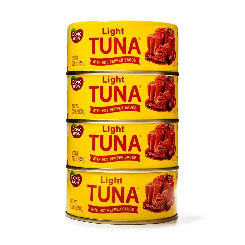 Dongwon Canned Light Tuna with Hot Pepper Sauce 4pk Instant Foods