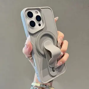 Premium Magnetic iPhone Case- Compatible with iPhone 12-17 Pro Max, Foldable Ring Stand+ Magnetic Wireless Charging+ Shockproof Protection, Mobile Accessory, Travel Phone Case, Minimalist Case, Modern Phone Case, Shockproof Case, Durable Material