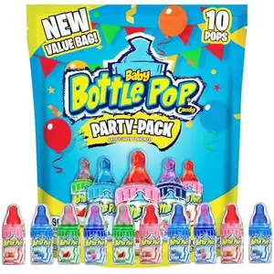 Baby Bottle Pop Halloween Candy Variety Pack - 10 Ct Bulk Lollipops with Dipping Powder - Full Size, Individually Wrapped Hard Candy, Trick or Treat, Halloween Bowls, Gifts, Party Favors for Kids