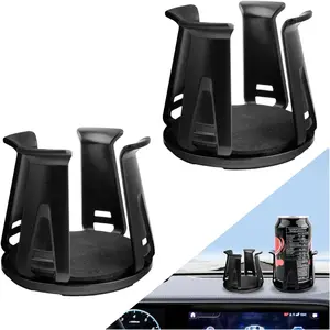 2pcs Car Cup Holder Insert, Upgraded Cupholder with Adaptive Clamping Arm, Self-Adhesive Automotive Cups Holders for Water Cups and Drinks