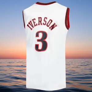 Allen Iverson Classic-Design stitched Basketball Jerseys Retro Men's Sleeveless White shirt