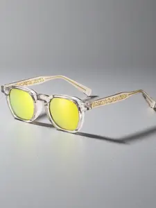 Unisex Retro Tr Frame Glasses Classic Sunglasses with Reflective Lenses, Vintage Style Eyewear for Beach Weddings, Self-Drive Tours, Street Photography, Road Trips