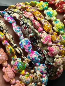 Natural Stone Bead 14x18mm Turtle Shape Turquoise Turtle for Jewelry Making DIY Handmade Accessories, Casual Style All Seasons Craft Supply