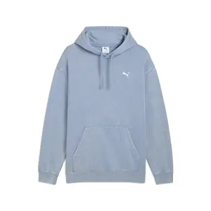 PUMA Mens Elevated Essentials Acid Wash Fleece Hoodie Casual Outerwear Casual - Blue