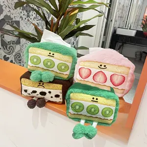 New Cat-Style Cute and Creative Strawberry Pattern Tissue Box 20cm Polyester Material Secure Packaging 100% Brand New