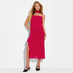 Women's Chiffon Ruffle Below Knee Midi Skirt - Wild Fable