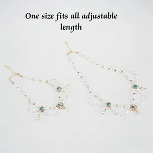 Neck Fluff Pearl Rhinestone Adjustable Necklace for People and Pets Daily Bonding Wear Jewelry