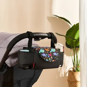 Multifunctional Baby Stroller Hanging Bag, Travel Cute Storage Bag for Bottle Water Cup Diapers, Infant Carriage Hanging Bag, Essential Baby Accessory