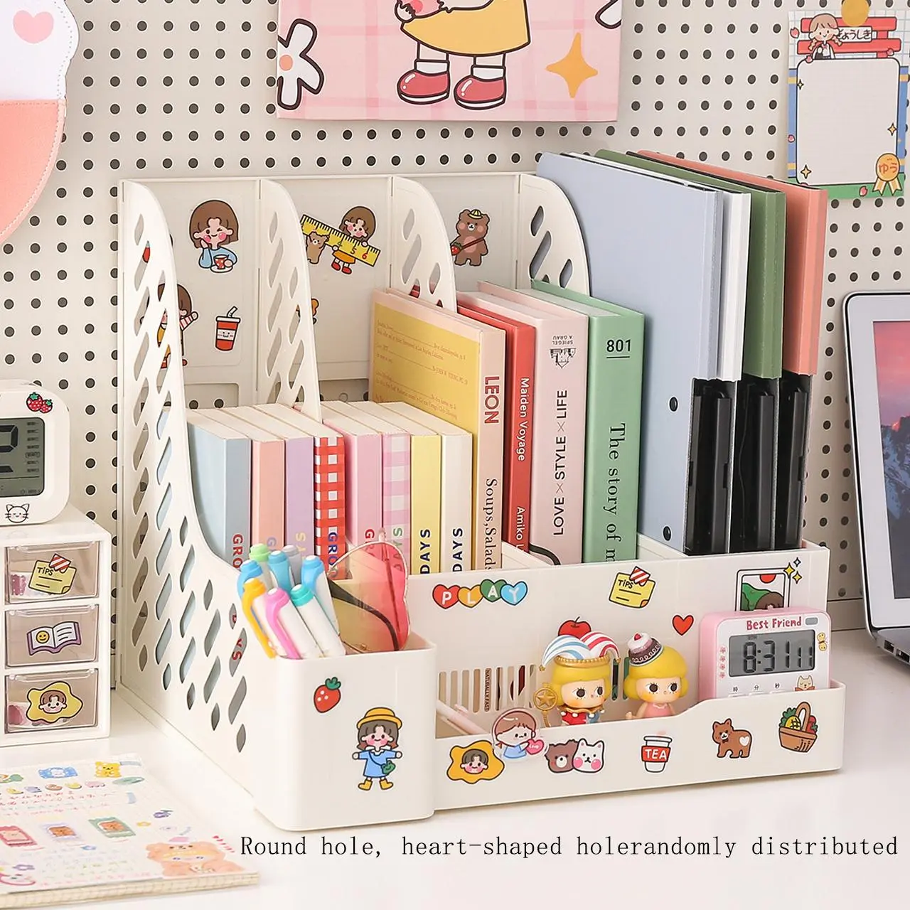 Desktop File Storage Box, 1 Box Student Book Holder, Desktop Book Storage Rack, Desktop File Box, Files Organizer, Document Organizer, Office Accessories, Office Supplies, Office, Classroom, Dormitory, Room Applicable