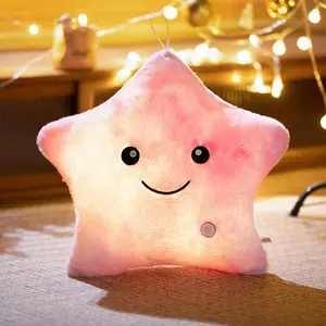 Light Up Star Plush Toy - Soft Star Stuffed Animal with Steady/Flashing Glow, Battery Operated Plush, Bedroom Decor Night Light, Perfect Birthday/Christmas Gift for Toddlers Boys Girls Excluding Batteries