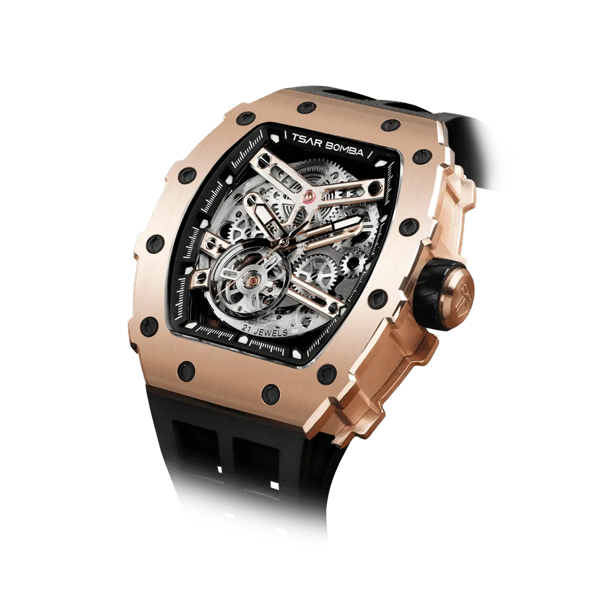Tsarbomba Elemental Automatic Skeleton Watch TB8208A Mechanical Wristwatch